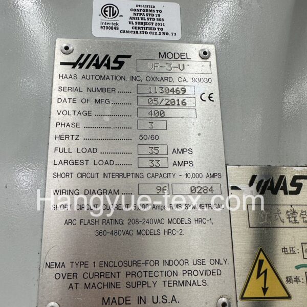 Alternative view of 1 Sets Haas CNC Machining Center VF3 Year–2016