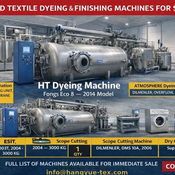 1 Complete Dying and Finishing HT Dyeing Machine Fong’s Eco 8 Year–2007 / 2014